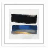 Geometric Abstract Wall Decor – Royal Blue and Gold Brushstroke Art