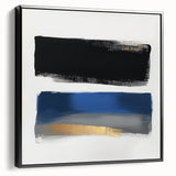 Geometric Abstract Wall Decor – Royal Blue and Gold Brushstroke Art