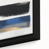 Geometric Abstract Wall Decor – Royal Blue and Gold Brushstroke Art