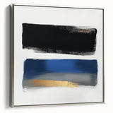 Geometric Abstract Wall Decor – Royal Blue and Gold Brushstroke Art