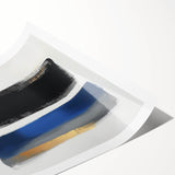 Geometric Abstract Wall Decor – Royal Blue and Gold Brushstroke Art