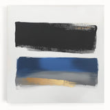 Geometric Abstract Wall Decor – Royal Blue and Gold Brushstroke Art