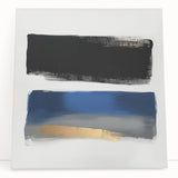 Geometric Abstract Wall Decor – Royal Blue and Gold Brushstroke Art