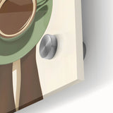 Large abstract wall art in mid-century modernist style, featuring vibrant hues on acrylic glass, ideal for dining room decor.