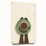 Large abstract wall art on acrylic glass depicting vibrant food and drink imagery, suitable for dining room decor.