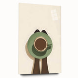 Large abstract wall art print on acrylic, featuring swirling blue and gray tones, suitable for bedroom or dining room decor.