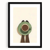 Extra large abstract art print featuring vibrant, textured colors in a black frame, ideal for living room decor.