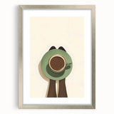 Extra large abstract art print featuring textured swirls in neutral tones, framed in silver, ideal for living room decor.