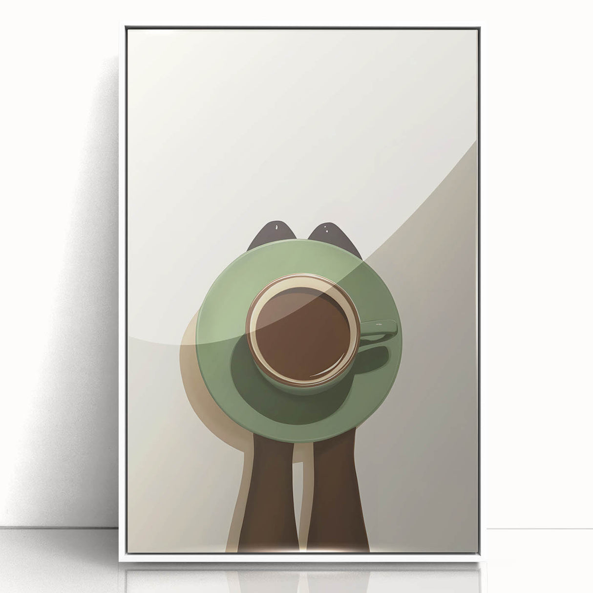Art deco poster featuring an array of cocktails in muted tones on acrylic, ideal for modern kitchen wall art.