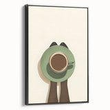 Black and white vintage poster art of a landscape painting on a framed canvas, suitable for bedroom decor.