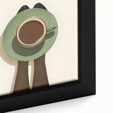 Extra large black wall art featuring a colorful, textured depiction of various foods and drinks on framed canvas.