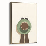 Framed canvas depicting a vintage landscape painting in black and gold tones, ideal for bedroom wall art.