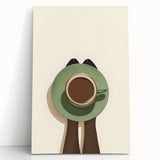 Large black and white canvas print of assorted kitchen utensils, ideal for kitchen wall art.