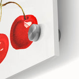 Acrylic print of large abstract fruits in vibrant orange and yellow tones.