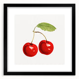 Extra large abstract art print featuring a colorful array of textured fruits, framed in black, ideal for living room decor.