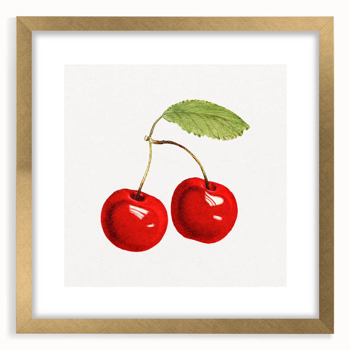 Extra large abstract art print featuring textured fruit designs in vibrant colors on a framed gold canvas.