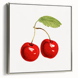 Landscape art painting featuring colorful fruits on a black background, in a silver-framed canvas.