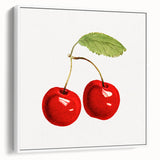 Vintage poster art of vibrant, colorful fruits on a large framed canvas, ideal for living room decor.