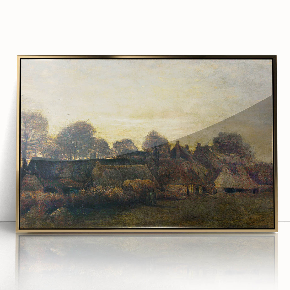 Impressionist Twilight Scene - Farming Village at Twilight by Van Gogh