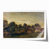 Impressionist Twilight Scene - Farming Village at Twilight by Van Gogh