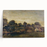 Impressionist Twilight Scene - Farming Village at Twilight by Van Gogh