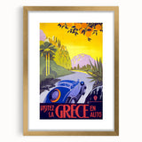 Retro Greece Travel Poster – Vintage Mediterranean Art