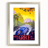 Retro Greece Travel Poster – Vintage Mediterranean Art