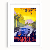 Retro Greece Travel Poster – Vintage Mediterranean Art