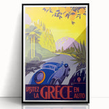 Retro Greece Travel Poster – Vintage Mediterranean Art