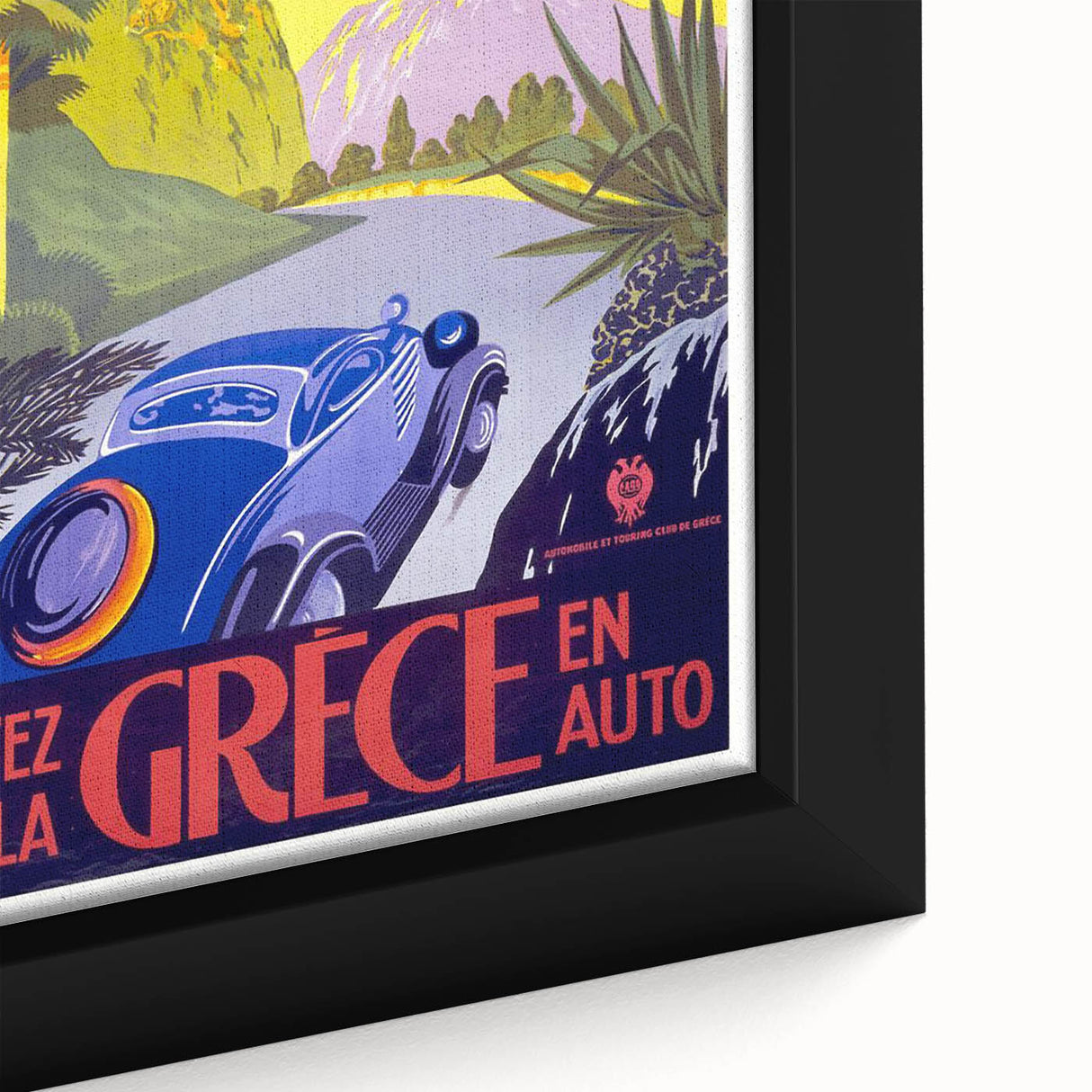 Retro Greece Travel Poster – Vintage Mediterranean Art