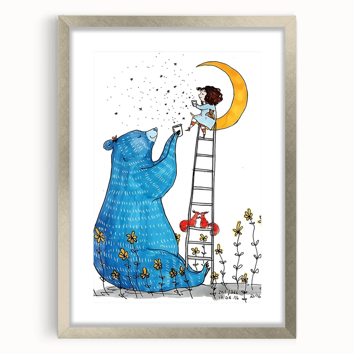 Moonlight Bear - Boys Room Wall Art Kids Wall Art Prints