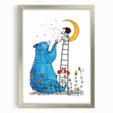 Moonlight Bear - Boys Room Wall Art Kids Wall Art Prints