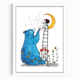 Moonlight Bear - Boys Room Wall Art Kids Wall Art Prints