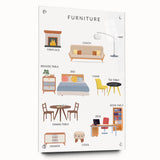Furniture Kids Educational Wall Art - Learning Poster for Classrooms