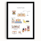 Furniture Kids Educational Wall Art - Learning Poster for Classrooms