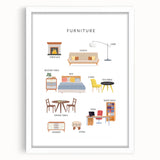 Furniture Kids Educational Wall Art - Learning Poster for Classrooms