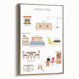 Furniture Kids Educational Wall Art - Learning Poster for Classrooms