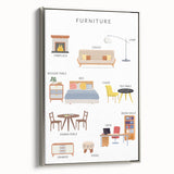 Furniture Kids Educational Wall Art - Learning Poster for Classrooms