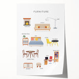 Furniture Kids Educational Wall Art - Learning Poster for Classrooms