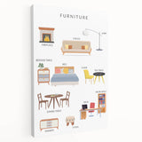 Furniture Kids Educational Wall Art - Learning Poster for Classrooms