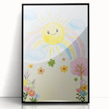 Smiling Sun Watercolor Print - Nursery Wall Art for Kids