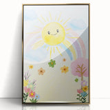 Smiling Sun Watercolor Print - Nursery Wall Art for Kids