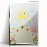 Smiling Sun Watercolor Print - Nursery Wall Art for Kids
