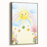 Smiling Sun Watercolor Print - Nursery Wall Art for Kids