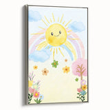 Smiling Sun Watercolor Print - Nursery Wall Art for Kids