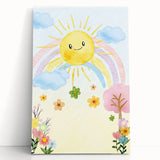 Smiling Sun Watercolor Print - Nursery Wall Art for Kids