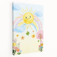 Smiling Sun Watercolor Print - Nursery Wall Art for Kids