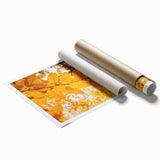 Extra large rolled print featuring a detailed fall floral art in warm orange and red tones.