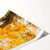 Extra large rolled print featuring line art flowers in autumnal colors, ideal for large living room wall art.