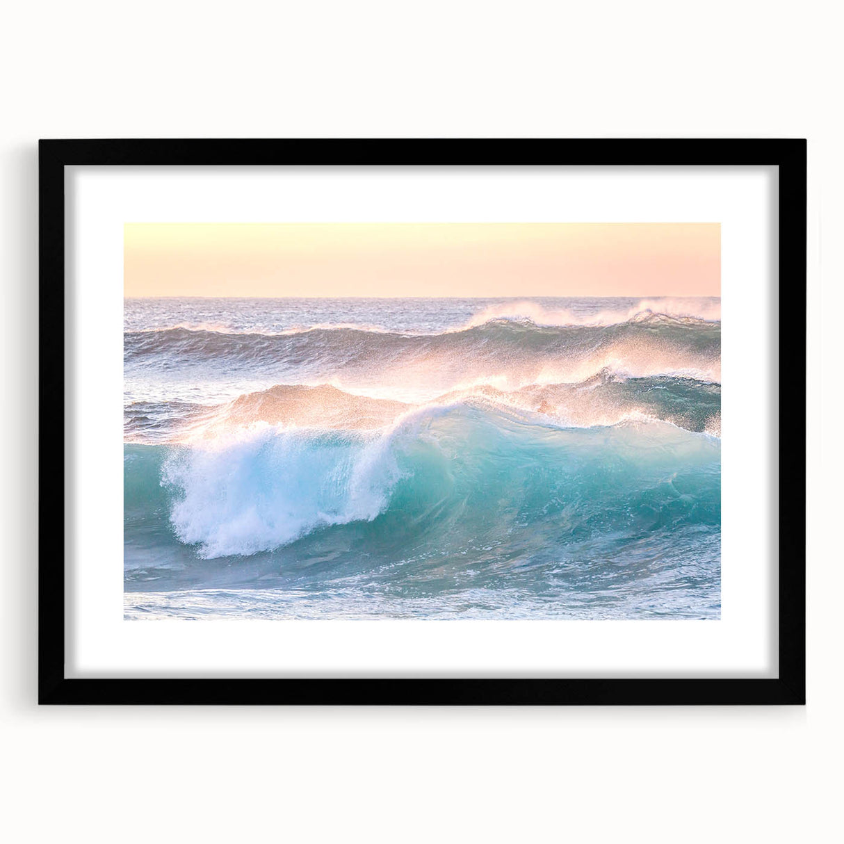 Extra large framed abstract art print featuring vibrant, textured summer colors on canvas, ideal for living room decor.